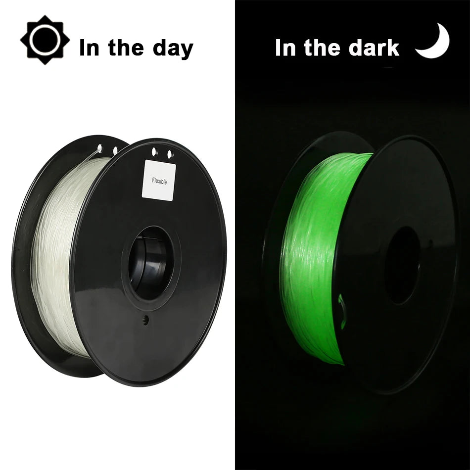 Glow-in-the-Dark TPU Filament 1.75mm – Flexible (250g / 500g / 1kg)