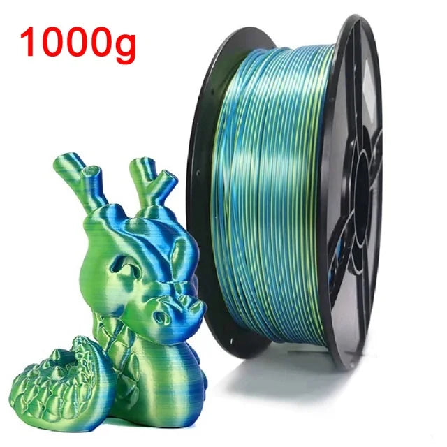 Dual-Color Silk PLA Filament 1.75mm – Two-Tone (250g / 500g / 1kg)