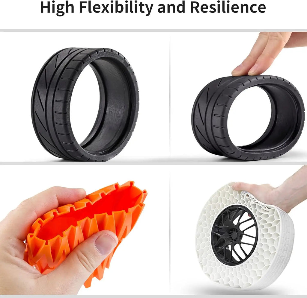 TPU Filament 1.75mm – Flexible, 250g/80M (Black / White)