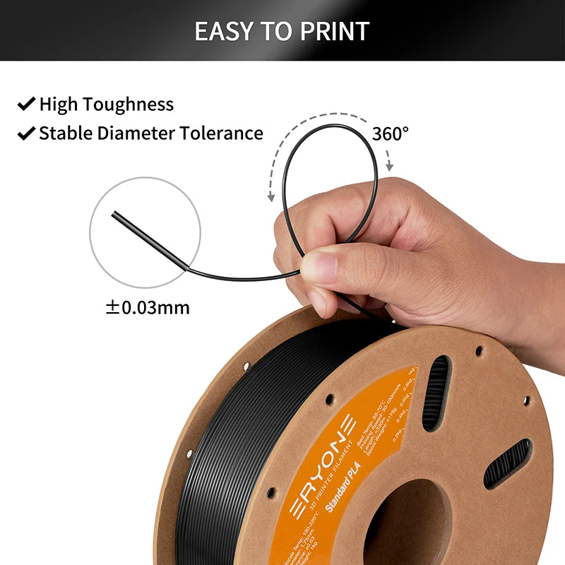 ERYONE Standard PLA Filament 1.75mm – 1kg Spool (Multiple Colors)